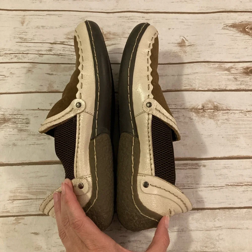 Fly London Brown Leather Slip On Loafers 42/9
